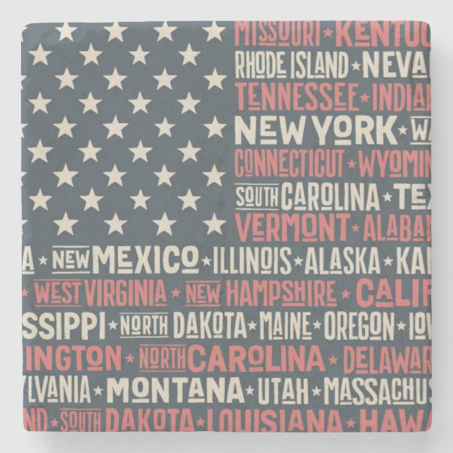 USA |States u. Kapitalien Steinuntersetzer (Vorderseite)