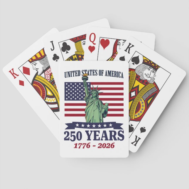USA Statue of Liberty 250 Years 1776-2026 Spielkarten (Rückseite)
