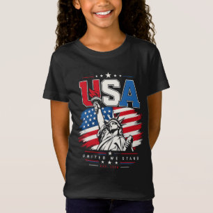 USA Statue of Liberty abgenutzte Flagge Patriotisc T-Shirt