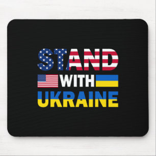 USA Steht mit der Ukraine Stolz Patriotische Flagg Mousepad