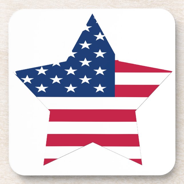USA-Stern-amerikanische Flagge Getränkeuntersetzer (Vorderseite)