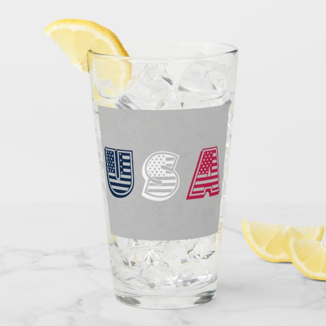USA Sterne + Streifen Glas (Vorderseite Ice)