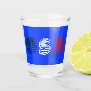 USA Sterne + Streifen Schnapsglas