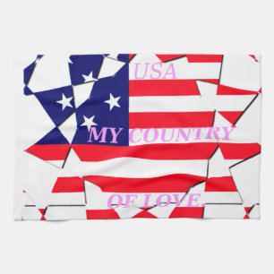 USA Sternenbanner Liebe Mein Land der Liebe Geschirrtuch