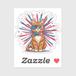 USA Sternexplosion Cat - Patriotic Aufkleber