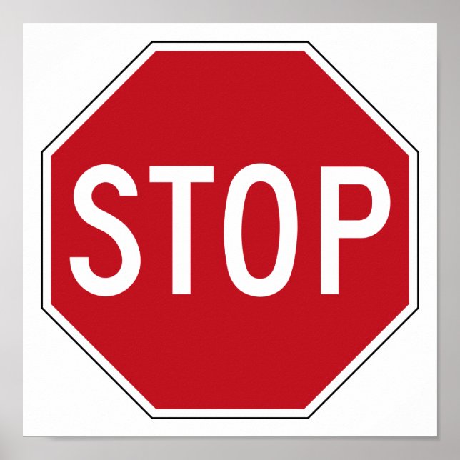 USA Stopp Sign Poster (Vorne)