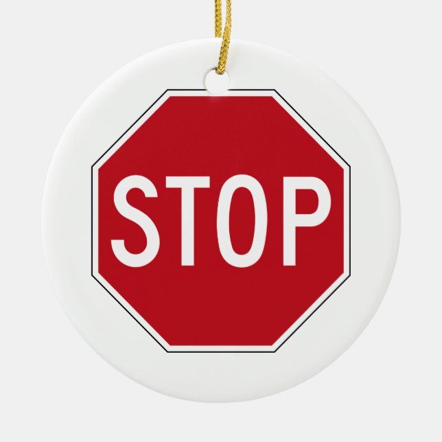 USA-Stoppschild Keramikornament (Vorne)