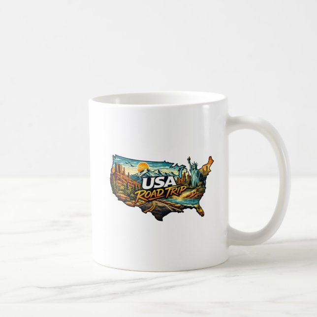 USA-Straßen-Trip Kaffeetasse (Rechts)
