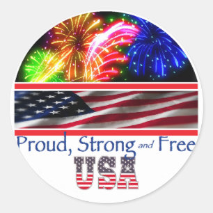 USA Strong Runder Aufkleber