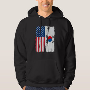 USA Südkorea Halbamerikanische Flaggenstaaten Hoodie