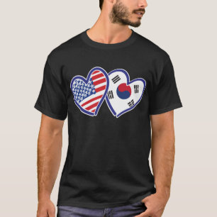 USA Südkorea Liebe Herz T-Shirt