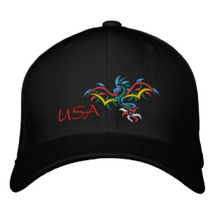 USA SUN DRAGON BESTICKTE KAPPE