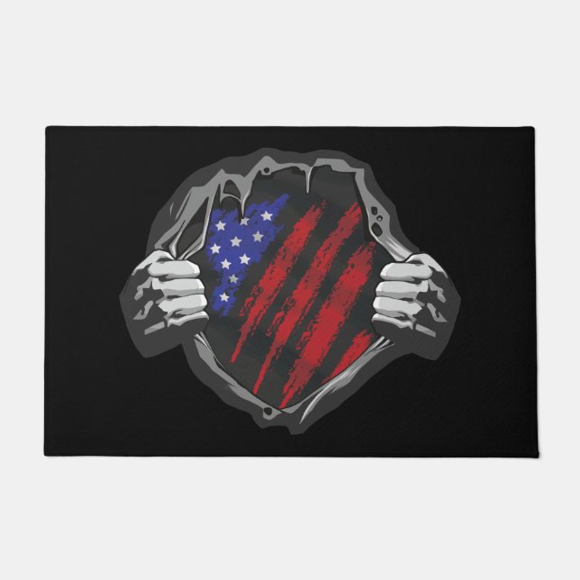 USA Superherd Costume Flag Fußmatte (Vorderseite)