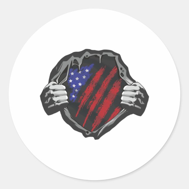 USA Superherd Costume Flag Runder Aufkleber (Vorderseite)