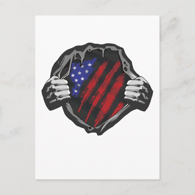 USA Superhero Costume Flag T - Shirt Postkarte (Vorderseite)