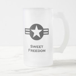 USA Sweet Freedom Black Mattglas Bierglas