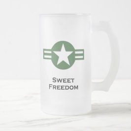 USA Sweet Freedom Green Mattglas Bierglas