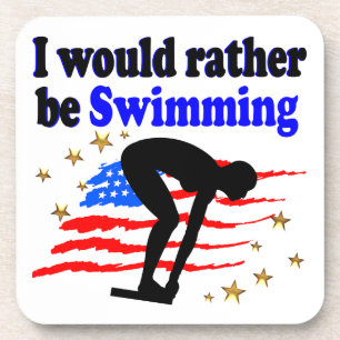 USA SWIMMER DESIGN ICH WÜRDE SEHR SCHWIMMEN GETRÄNKEUNTERSETZER