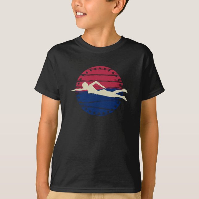 USA Swimmer Sport Athlete T-Shirt (Vorderseite)