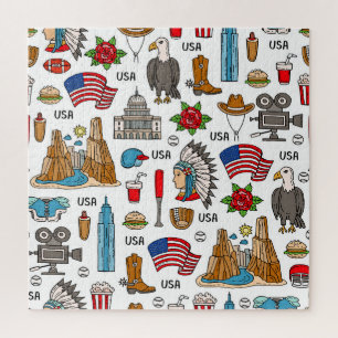 USA-Symbole Vintage-Nahtloses Muster