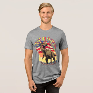 Usa T-Rex Patriotic T-Shirt Tri-Blend Shirt