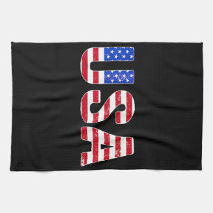 USA T-Shirt Patriotische Amerikanische Flagge Männ Geschirrtuch