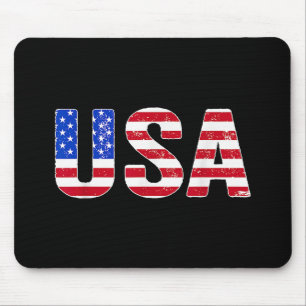 USA T-Shirt Patriotische Amerikanische Flagge Männ Mousepad