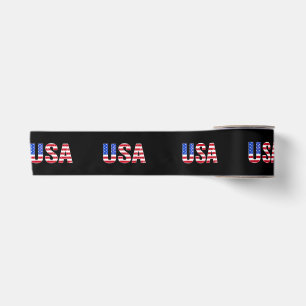 USA T-Shirt Patriotische Amerikanische Flagge Männ Satinband