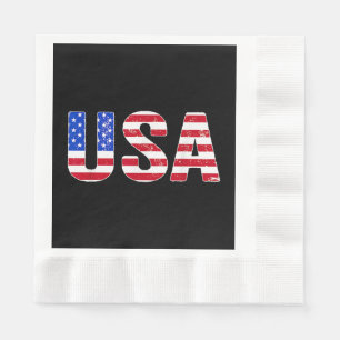 USA T-Shirt Patriotische Amerikanische Flagge Männ Serviette