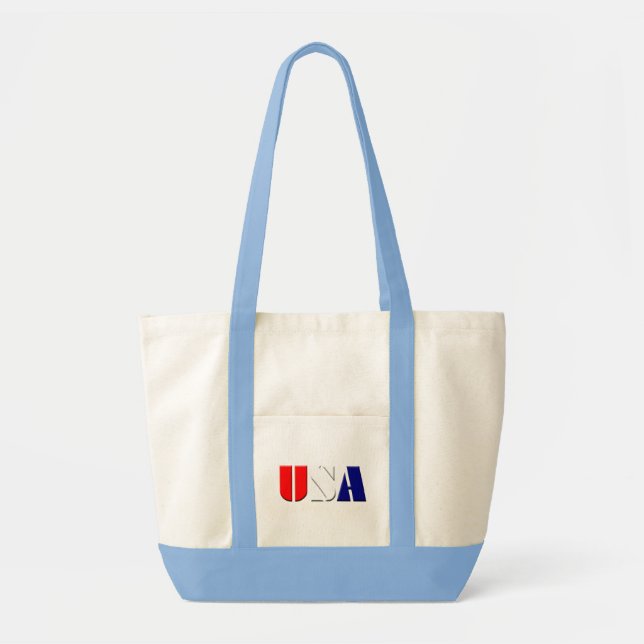 USA-Taschen-Tasche mit hellblauer Ordnung Tragetasche (Vorne)