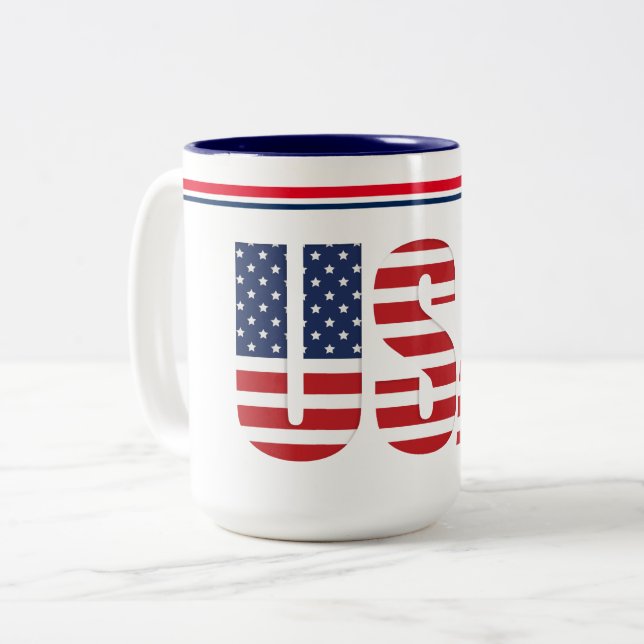 USA-Tasse Zweifarbige Tasse (Vorderseite Links)