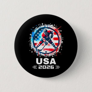 USA-Team 2026 Hockey Amerikanische Flagge Frauen M Button