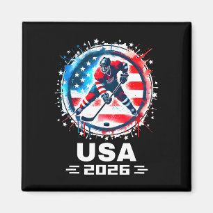 Usa Team 2026 Hockey Amerikanische Flagge Frauen M Magnet