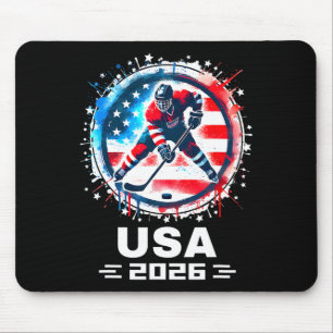 USA-Team 2026 Hockey Amerikanische Flagge Frauen M Mousepad