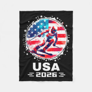 USA-Team 2026 Skishirt für Männer Frauen Kinder Fleecedecke