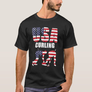Usa Team Curling Winter Sport Patriotic Athlete Co T-Shirt