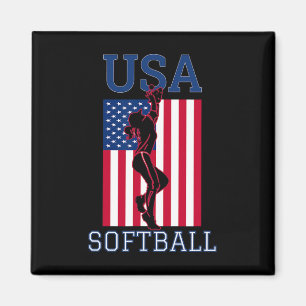 Usa Team Frauen Sport Patriotisch Amerikanische Fl Magnet