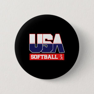 Usa Team Softball - Männer und Frauen American Spo Button