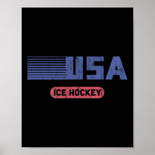 Usa Team Sports Retro Usa Team Amerikanisches Eish Poster