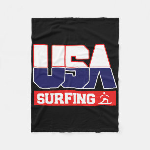 Usa Team Surfing - Männer und Frauen Amerikanische Fleecedecke