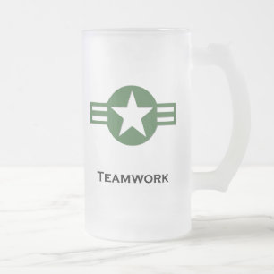 USA Teamwork Green Mattglas Bierglas