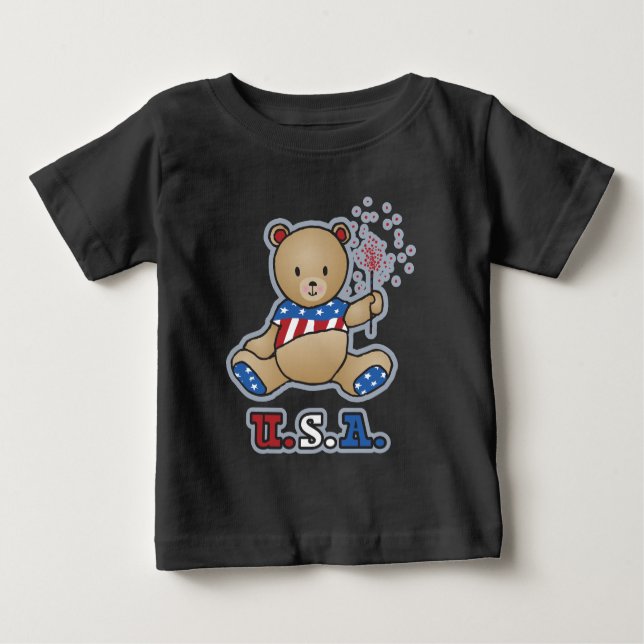USA Teddy Bar Säuglings & Kleinkind T - Shirt (Vorderseite)