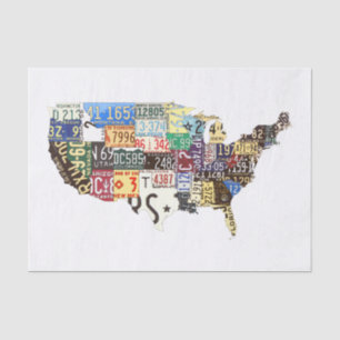 USA-Teller Vintag Seidenpapier