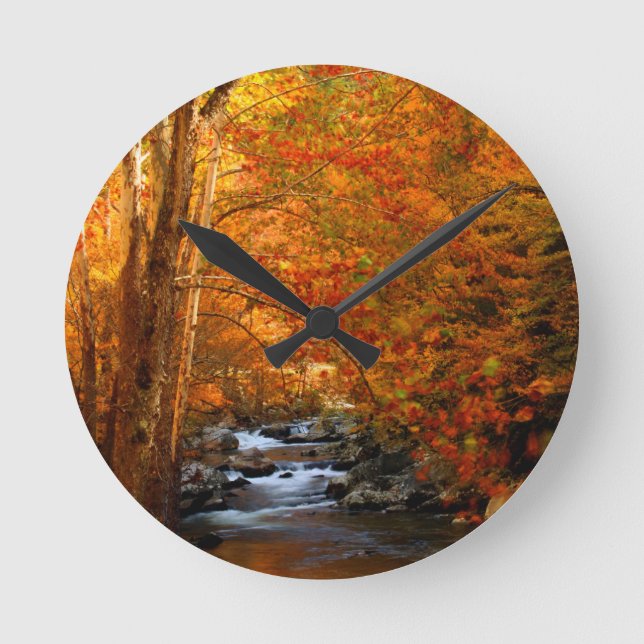 USA, Tennessee. Rushing Mountain Creek 2 Runde Wanduhr (Vorderseite)