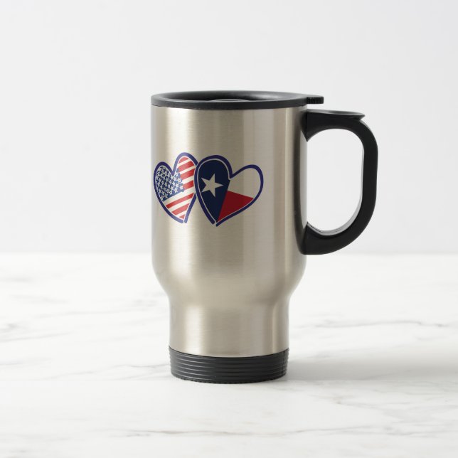 USA-Texas-Flag-Herz Reisebecher (Rechts)