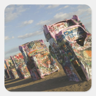 USA, TEXAS, Panhandle-Gebiet, Amarillo: Cadillac Quadratischer Aufkleber