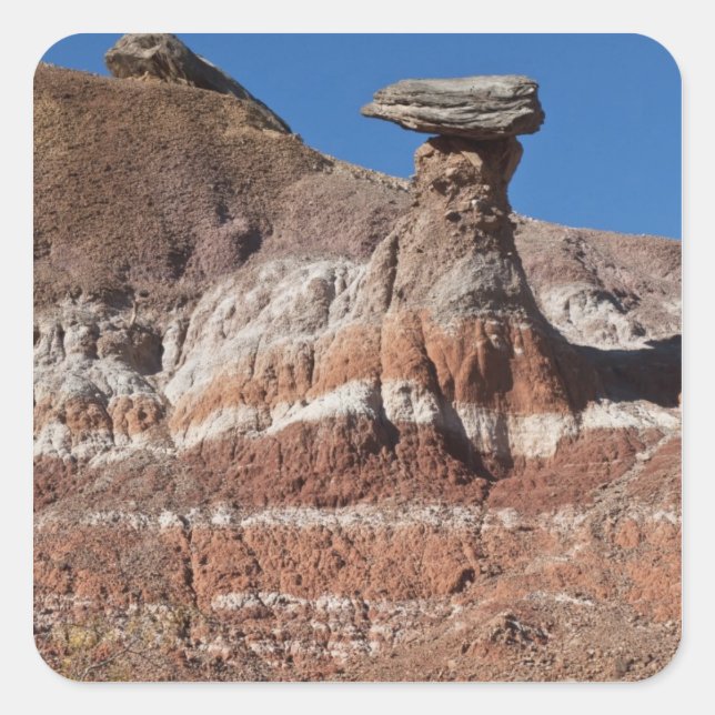 USA, Texas, Panhandle, Hoodoo Quadratischer Aufkleber (Vorderseite)