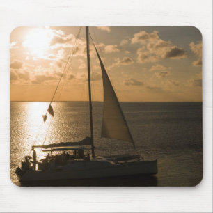 USA, Texas, South Padre Island. Segelboot Mousepad