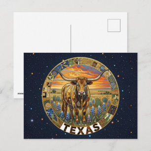 USA Texas Staatssymbole Postkarte