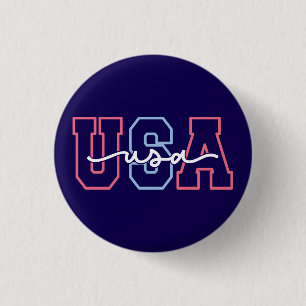 USA Text 4. Juli Design-62118 Button